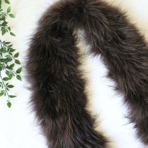 Leon Max Limited Edition Real Fur Raccoon Scarf Brown/Black